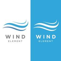 Logo design template wave element creative wind or air.Logo for business, web, air conditioner. vector