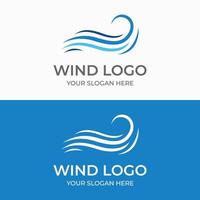 Logo design template wave element creative wind or air.Logo for business, web, air conditioner. vector