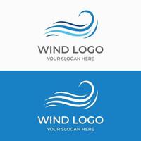 Logo design template wave element creative wind or air.Logo for business, web, air conditioner. vector