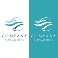 Logo design template wave element creative wind or air.Logo for business, web, air conditioner. vector