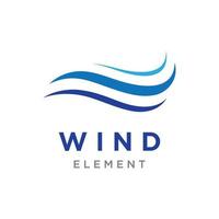 Logo design template wave element creative wind or air.Logo for business, web, air conditioner. vector