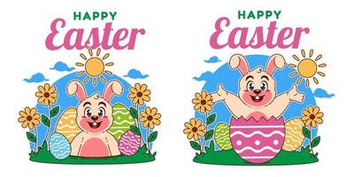 happy Easter day illustration vector