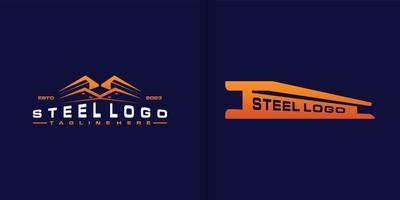 Steel, metal, iron logo illustration vector collection perfect for your business company