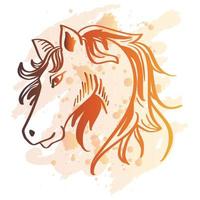 Sketch horse head hand drawing illustration vector