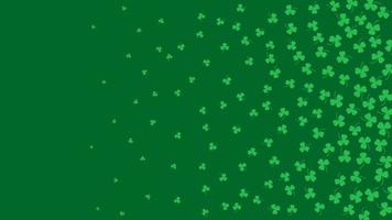 Happy Saint Patrick's day green background. Green clover leaves pattern. Vector illustration.