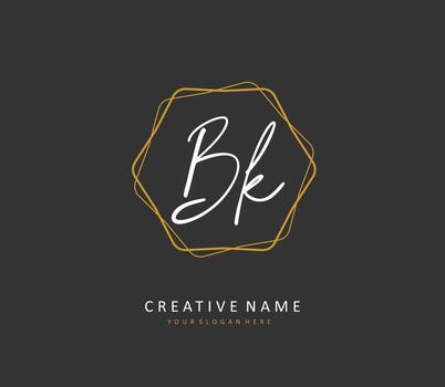 si k bk inicial letra escritura y firma logo. un concepto escritura inicial logo con modelo elemento. vector