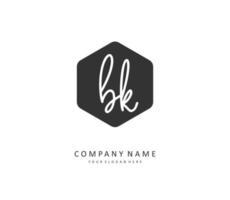 B K BK Initial letter handwriting and  signature logo. A concept handwriting initial logo with template element. vector