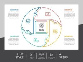 line business timeline infographic vector design with colorful concept for presentation. line style timeline infographic can be printed on brochure and banner.