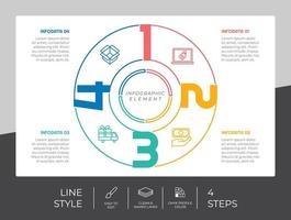 line business timeline infographic vector design with colorful concept for presentation. line style timeline infographic can be printed on brochure and banner.