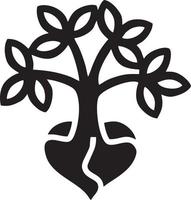 Tree icon symbol image vector, illustration of the tree botany in black image vector