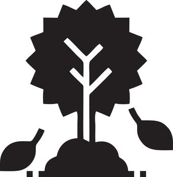 Tree icon symbol image vector, illustration of the tree botany in black image vector