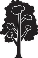 Tree icon symbol image vector, illustration of the tree botany in black image vector