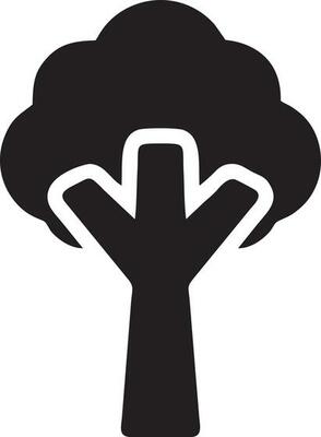 Tree icon symbol image vector, illustration of the tree botany in black image