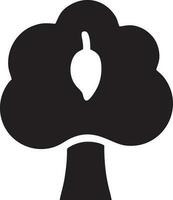 Tree icon symbol image vector, illustration of the tree botany in black image vector