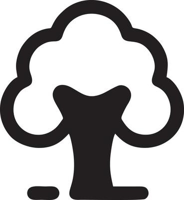 Tree icon symbol image vector, illustration of the tree botany in black image