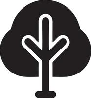 Tree icon symbol image vector, illustration of the tree botany in black image vector