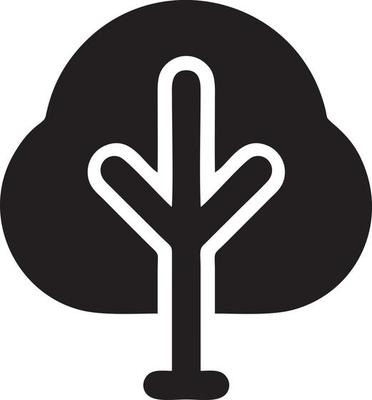 Tree icon symbol image vector, illustration of the tree botany in black image