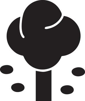 Tree icon symbol image vector, illustration of the tree botany in black image vector