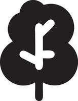 Tree icon symbol image vector, illustration of the tree botany in black image vector