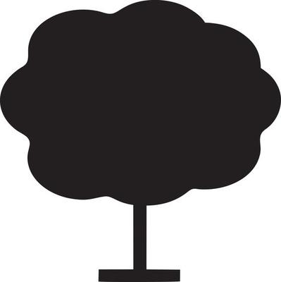 Tree icon symbol image vector, illustration of the tree botany in black image