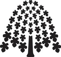 Tree icon symbol image vector, illustration of the tree botany in black image vector