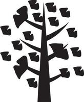 Tree icon symbol image vector, illustration of the tree botany in black image vector