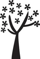 Tree icon symbol image vector, illustration of the tree botany in black image vector