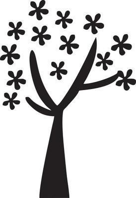 Tree icon symbol image vector, illustration of the tree botany in black image