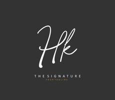 H K HK Initial letter handwriting and  signature logo. A concept handwriting initial logo with template element. vector