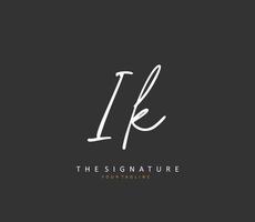 I K IK Initial letter handwriting and  signature logo. A concept handwriting initial logo with template element. vector