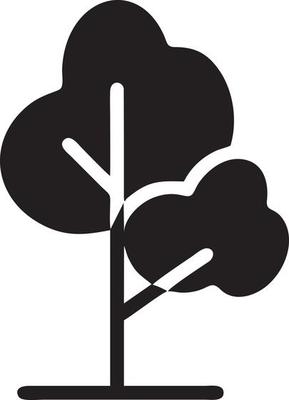 Tree icon symbol image vector, illustration of the tree botany in black image