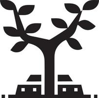 árbol icono símbolo imagen vector, ilustración de el árbol botánica en negro imagen vector