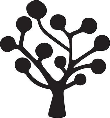 Tree icon symbol image vector, illustration of the tree botany in black image