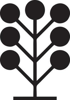 Tree icon symbol image vector, illustration of the tree botany in black image vector