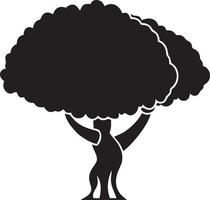 Tree icon symbol image vector, illustration of the tree botany in black image vector