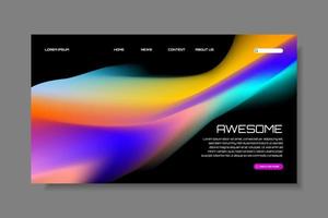 Modern trendy grainy gradient background, colorful abstract liquid 3d shapes. Soft gradient backdrop with place for text. Futuristic design for banner, poster, cover, flyer, presentation, landing page vector