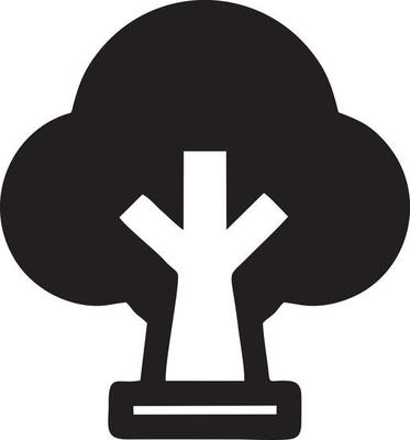 Tree icon symbol image vector, illustration of the tree botany in black image