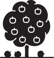 árbol icono símbolo imagen vector, ilustración de el árbol botánica en negro imagen vector