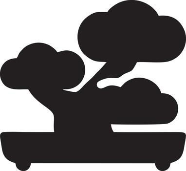 Tree icon symbol image vector, illustration of the tree botany in black image vector