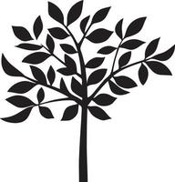 Tree icon symbol image vector, illustration of the tree botany in black image vector