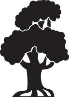 Tree icon symbol image vector, illustration of the tree botany in black image vector