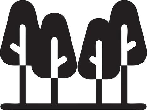 Tree icon symbol image vector, illustration of the tree botany in black image vector