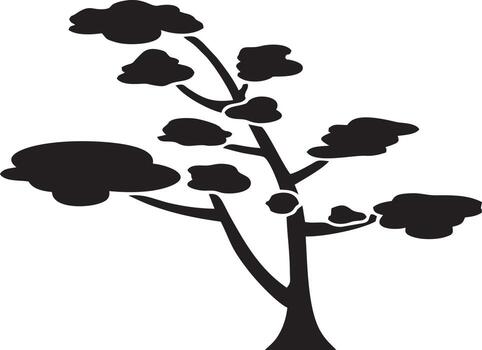 Tree icon symbol image vector, illustration of the tree botany in black image vector