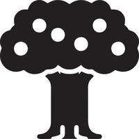 Tree icon symbol image vector, illustration of the tree botany in black image vector