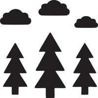 Tree icon symbol image vector, illustration of the tree botany in black image vector