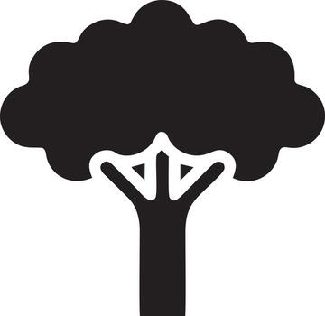 Tree icon symbol image vector, illustration of the tree botany in black image vector