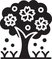 Tree icon symbol image vector, illustration of the tree botany in black image vector