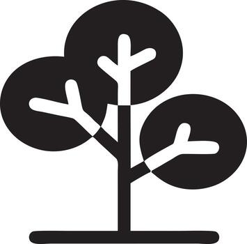 Tree icon symbol image vector, illustration of the tree botany in black image vector