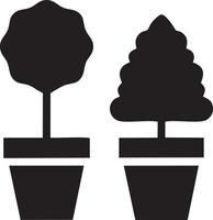 Tree icon symbol image vector, illustration of the tree botany in black image vector