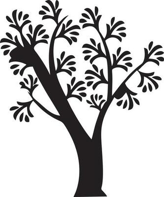 Tree icon symbol image vector, illustration of the tree botany in black image